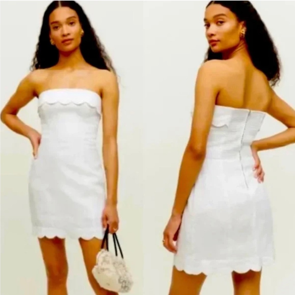 Reformation Isles Crepe Linen Mini Dress